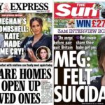 Here's How British Newspapers Are Covering Prince Harry And Meghan Markle's Sensational Interview With Oprah